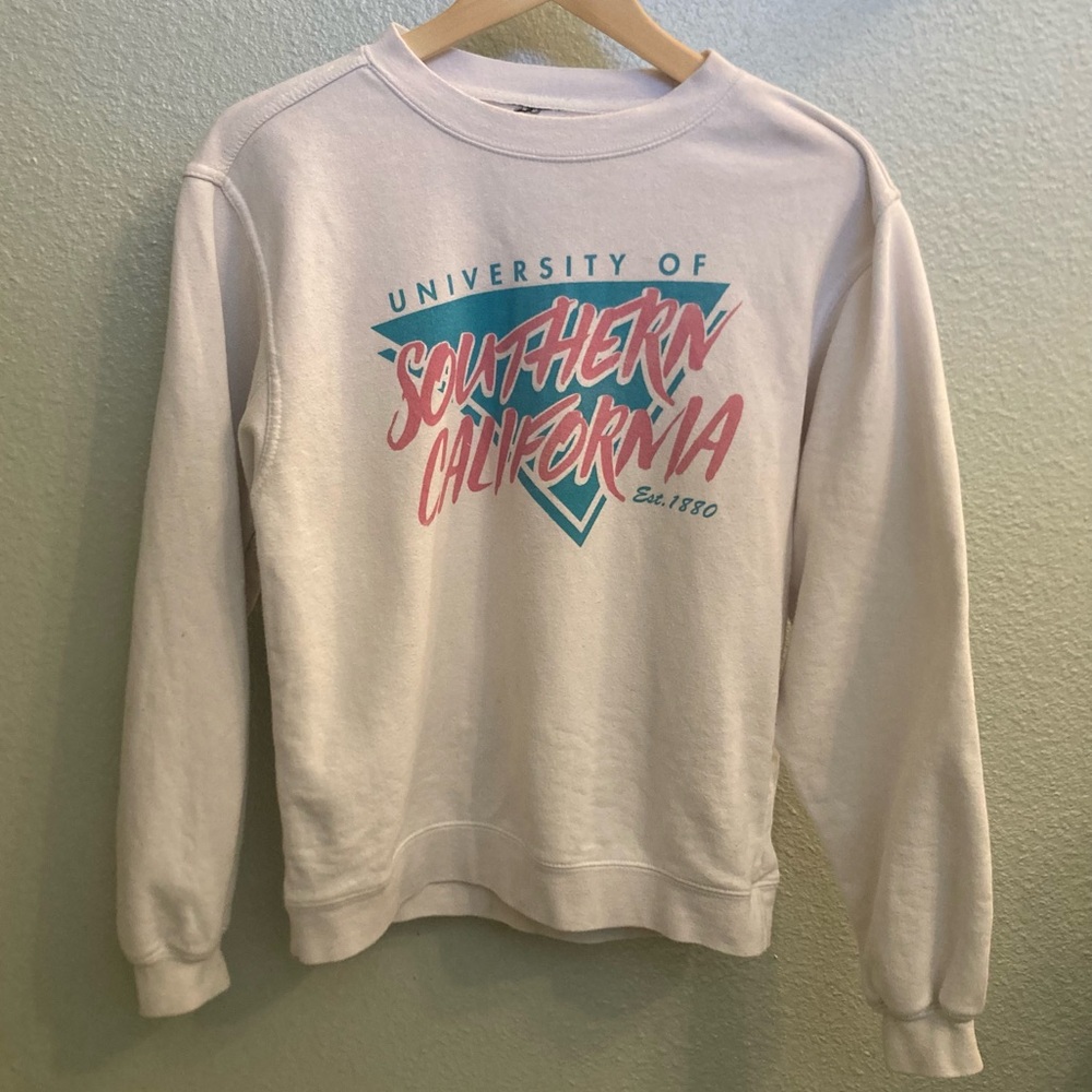 Vintage USC White Vintage Crewneck Collegiate Sweatshirt